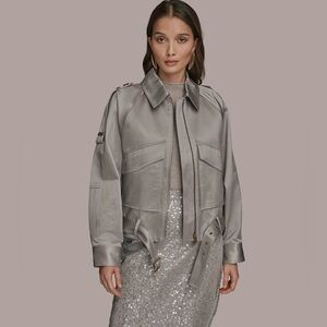 Donna Karan New York
Women's Collared Front Zip Belted Jacket